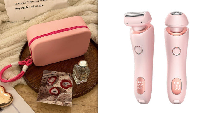 2 In 1 Hair Removal Epilator USB Rechargeable Trimmer Women Body Razor Face Leg Armpit Bikini Hand Pubic Shaver Hair Remover - Minedsy