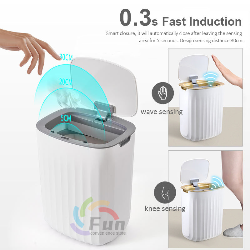 Smart Trash Can With Lid For Bedroom And Living Room Kitchen Storage Box Trash Can Induction Small Car Box Automatic Smart Dustbin Smart Trash Bin - Minedsy