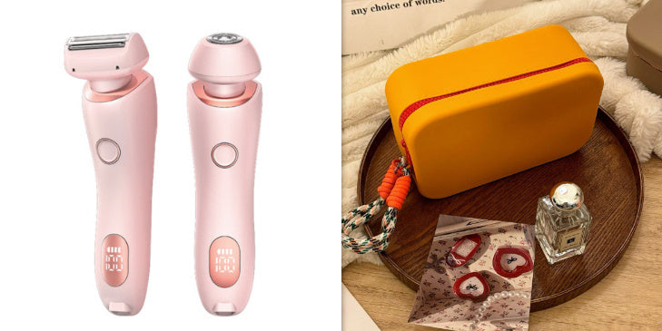 2 In 1 Hair Removal Epilator USB Rechargeable Trimmer Women Body Razor Face Leg Armpit Bikini Hand Pubic Shaver Hair Remover - Minedsy