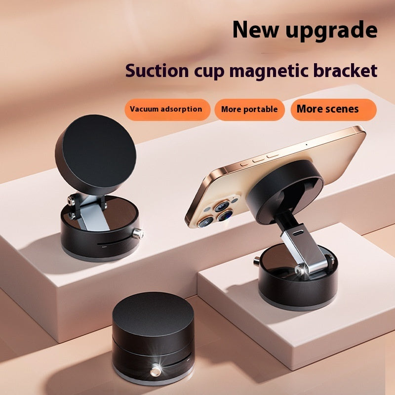 Foldable Magnetic Vacuum Car Phone Holder Foldable Suction Cup With Suction Cup Hands-Free Navigation For Smart Phone - Minedsy