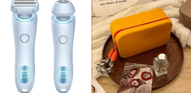 2 In 1 Hair Removal Epilator USB Rechargeable Trimmer Women Body Razor Face Leg Armpit Bikini Hand Pubic Shaver Hair Remover - Minedsy