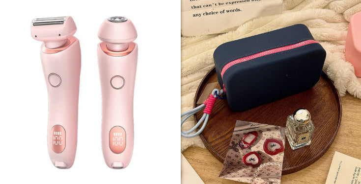 2 In 1 Hair Removal Epilator USB Rechargeable Trimmer Women Body Razor Face Leg Armpit Bikini Hand Pubic Shaver Hair Remover - Minedsy