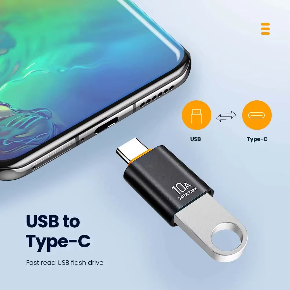 10A USB 3.0 to Type C Data Adapter OTG USB C Male to USB Female Converter for Macbook Laptop Xiaomi Samsung Fast OTG Connector