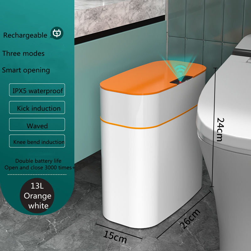 Smart Trash Can With Lid For Bedroom And Living Room Kitchen Storage Box Trash Can Induction Small Car Box Automatic Smart Dustbin Smart Trash Bin - Minedsy