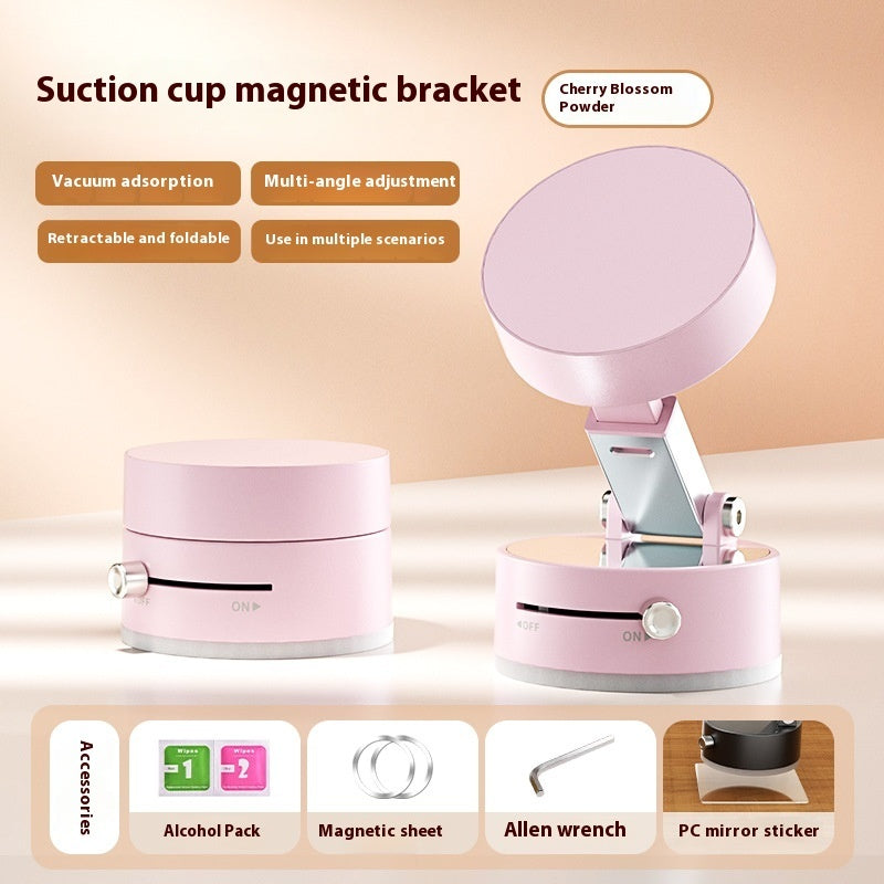 Foldable Magnetic Vacuum Car Phone Holder Foldable Suction Cup With Suction Cup Hands-Free Navigation For Smart Phone - Minedsy