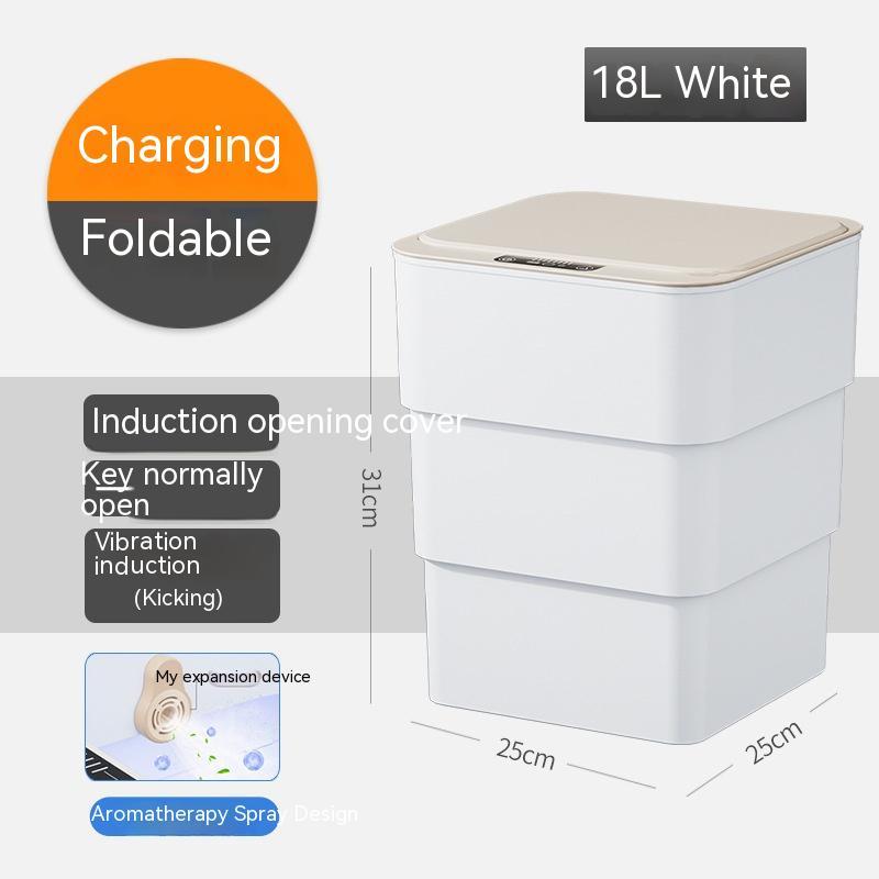 Smart Trash Can With Lid For Bedroom And Living Room Kitchen Storage Box Trash Can Induction Small Car Box Automatic Smart Dustbin Smart Trash Bin - Minedsy