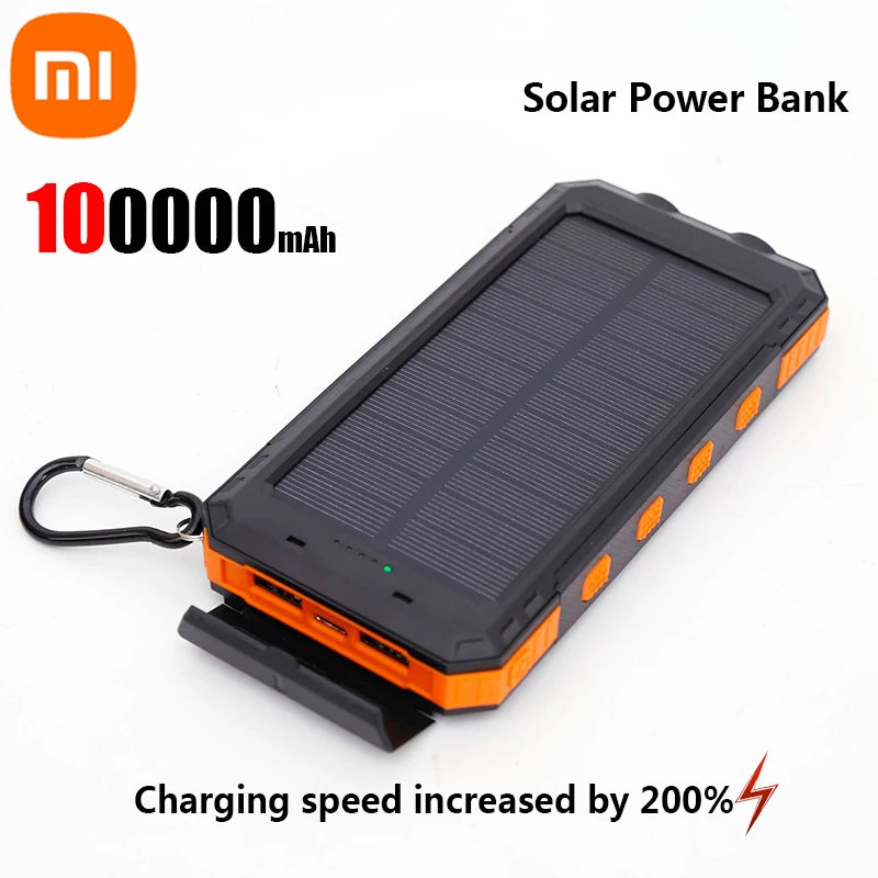 Xiaomi 200000Mah Solar Power Bank Portable Large Capacity Charger Compatible with IOS Android USB-A and USB-C Fast Charging