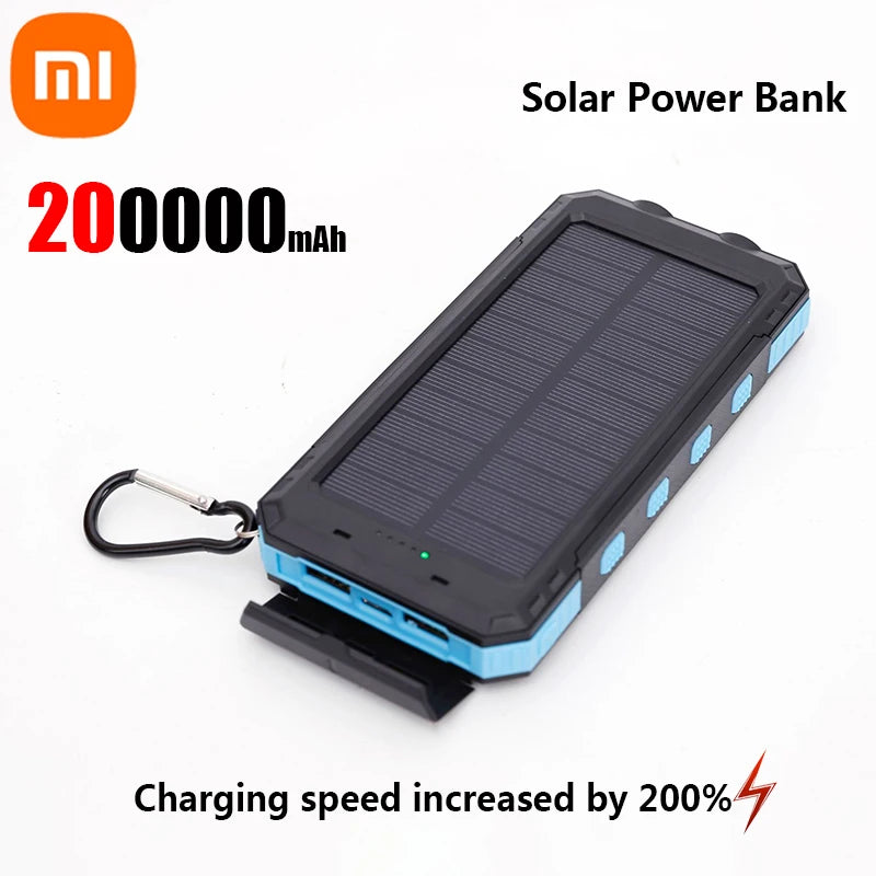 Xiaomi 200000Mah Solar Power Bank Portable Large Capacity Charger Compatible with IOS Android USB-A and USB-C Fast Charging