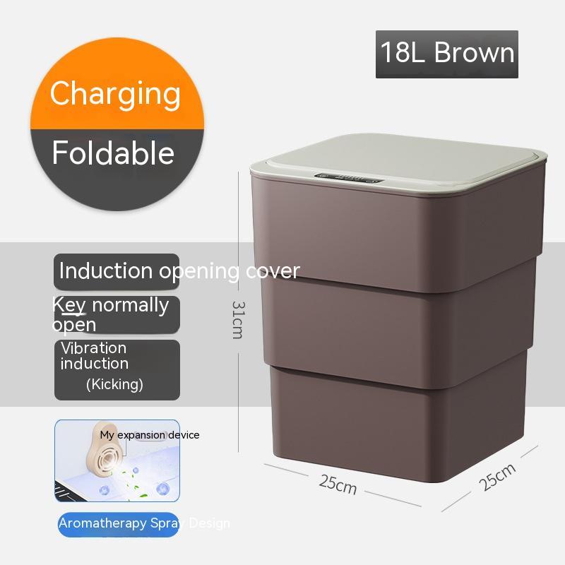 Smart Trash Can With Lid For Bedroom And Living Room Kitchen Storage Box Trash Can Induction Small Car Box Automatic Smart Dustbin Smart Trash Bin - Minedsy