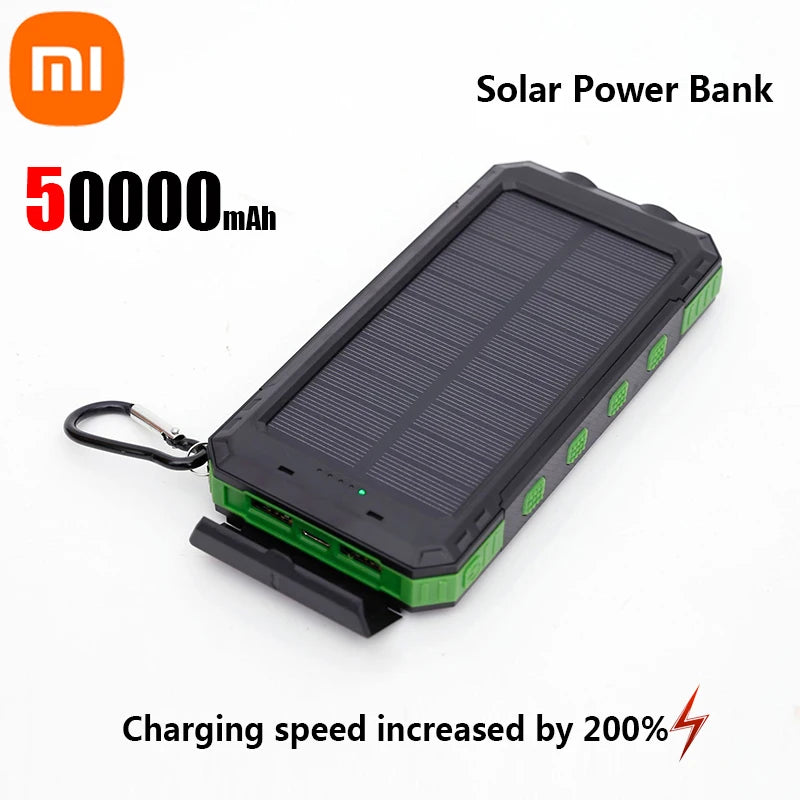 Xiaomi 200000Mah Solar Power Bank Portable Large Capacity Charger Compatible with IOS Android USB-A and USB-C Fast Charging