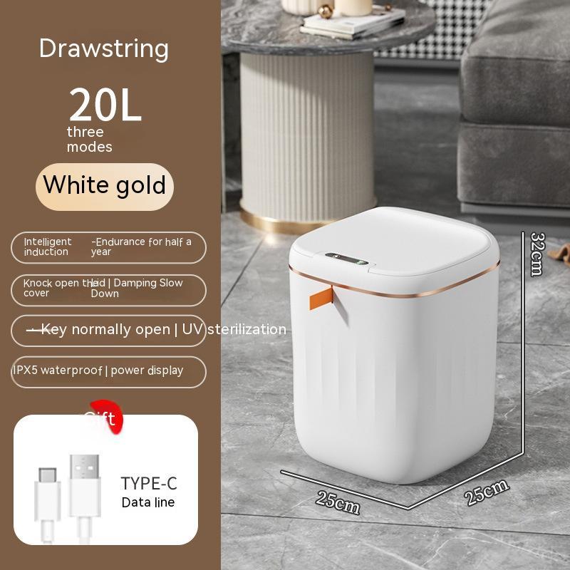 Smart Trash Can With Lid For Bedroom And Living Room Kitchen Storage Box Trash Can Induction Small Car Box Automatic Smart Dustbin Smart Trash Bin - Minedsy