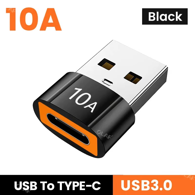 10A USB 3.0 to Type C Data Adapter OTG USB C Male to USB Female Converter for Macbook Laptop Xiaomi Samsung Fast OTG Connector