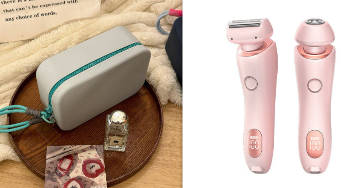 2 In 1 Hair Removal Epilator USB Rechargeable Trimmer Women Body Razor Face Leg Armpit Bikini Hand Pubic Shaver Hair Remover - Minedsy