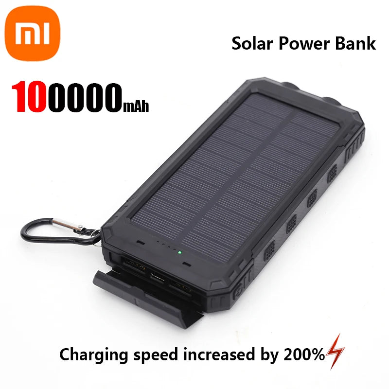 Xiaomi 200000Mah Solar Power Bank Portable Large Capacity Charger Compatible with IOS Android USB-A and USB-C Fast Charging