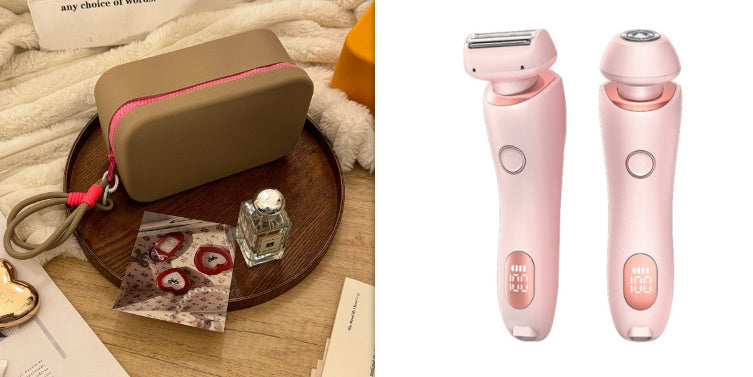 2 In 1 Hair Removal Epilator USB Rechargeable Trimmer Women Body Razor Face Leg Armpit Bikini Hand Pubic Shaver Hair Remover - Minedsy