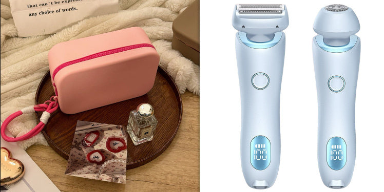 2 In 1 Hair Removal Epilator USB Rechargeable Trimmer Women Body Razor Face Leg Armpit Bikini Hand Pubic Shaver Hair Remover - Minedsy