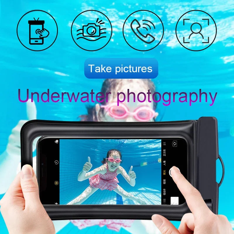 Floating Airbag Waterproof Swim Bag Phone Case For iPhone 11 12 13 14Pro Max Samsung S23 S22 Xiaomi 13 Huawei P30 20 Lite Cover - Minedsy