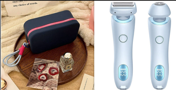 2 In 1 Hair Removal Epilator USB Rechargeable Trimmer Women Body Razor Face Leg Armpit Bikini Hand Pubic Shaver Hair Remover - Minedsy