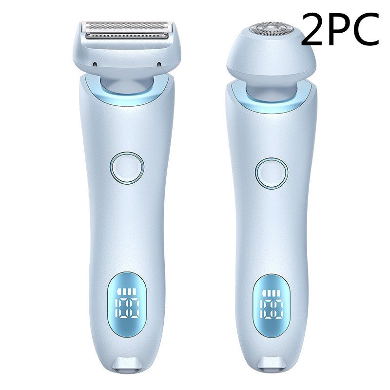 2 In 1 Hair Removal Epilator USB Rechargeable Trimmer Women Body Razor Face Leg Armpit Bikini Hand Pubic Shaver Hair Remover - Minedsy