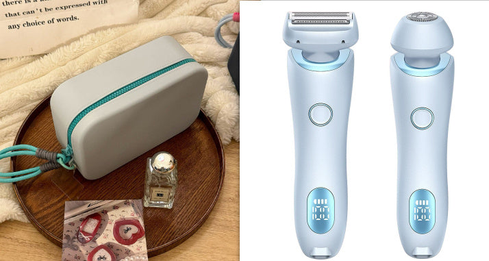 2 In 1 Hair Removal Epilator USB Rechargeable Trimmer Women Body Razor Face Leg Armpit Bikini Hand Pubic Shaver Hair Remover - Minedsy