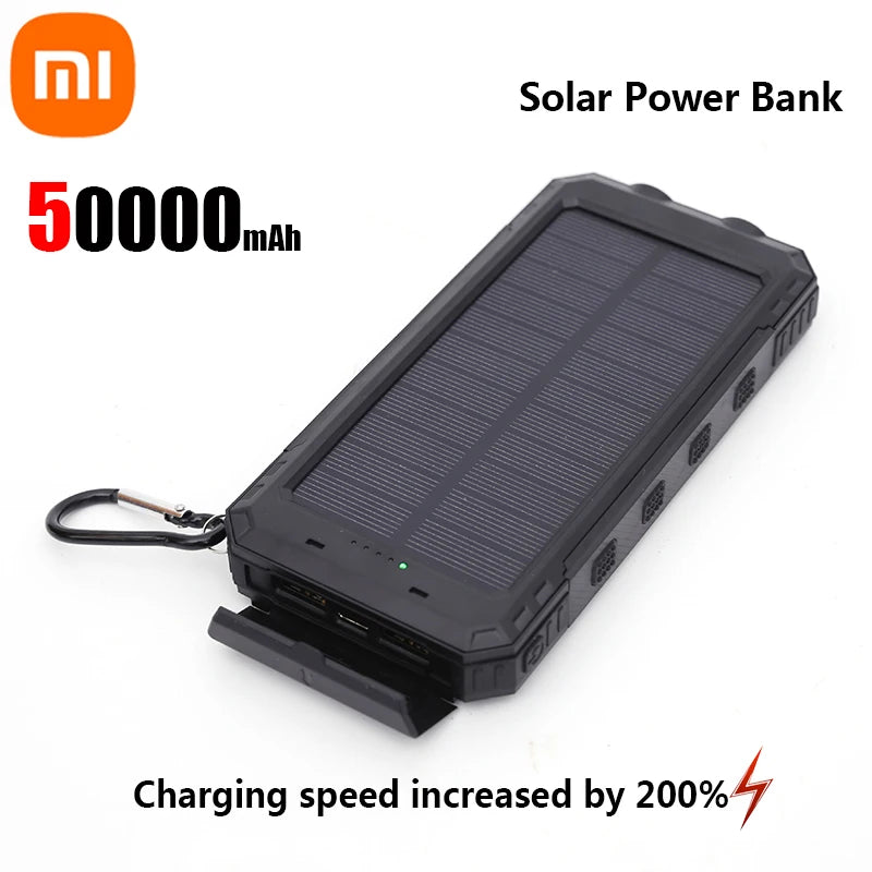 Xiaomi 200000Mah Solar Power Bank Portable Large Capacity Charger Compatible with IOS Android USB-A and USB-C Fast Charging