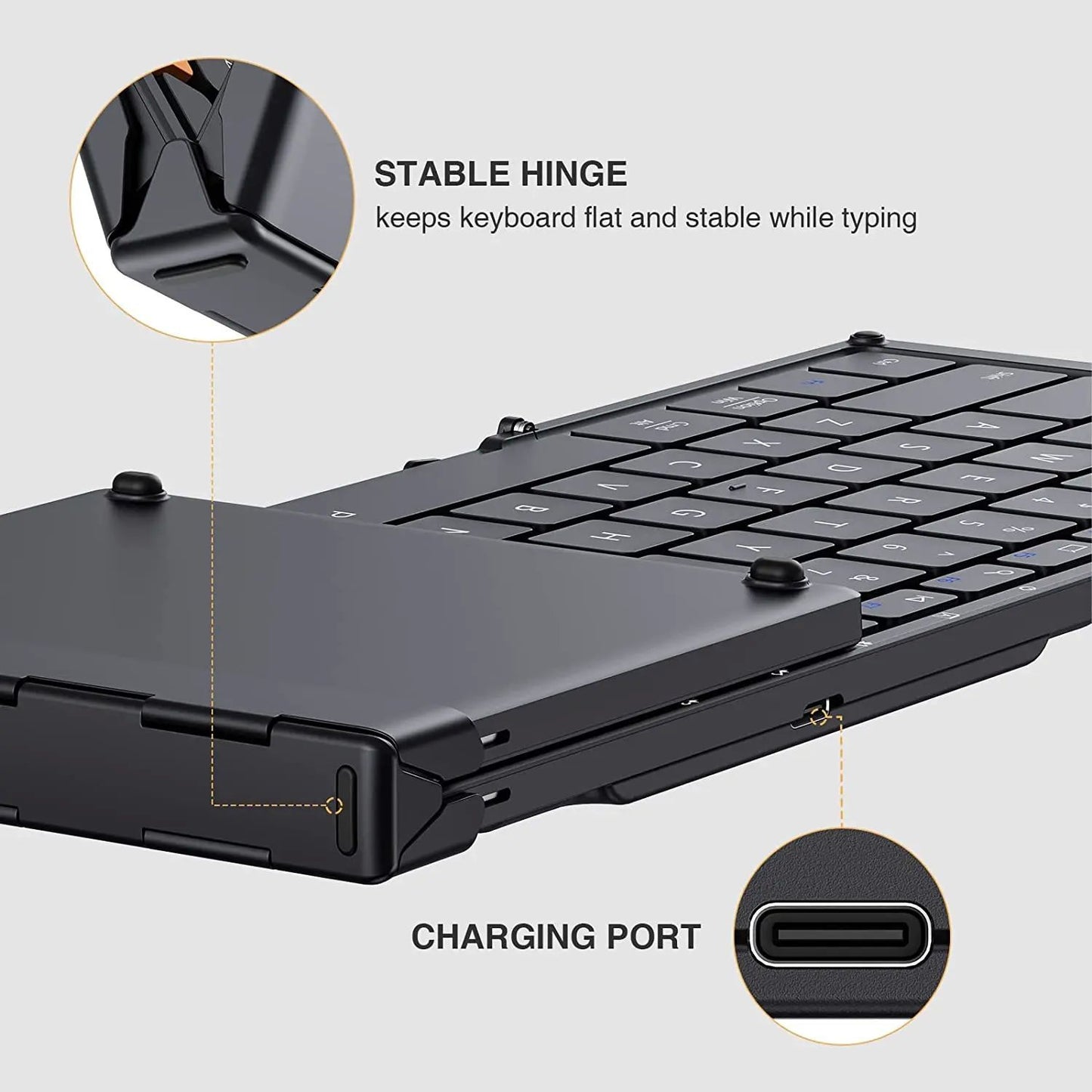 Folding Keyboards With Numeric Keypad Bluetooth Wireless - Minedsy