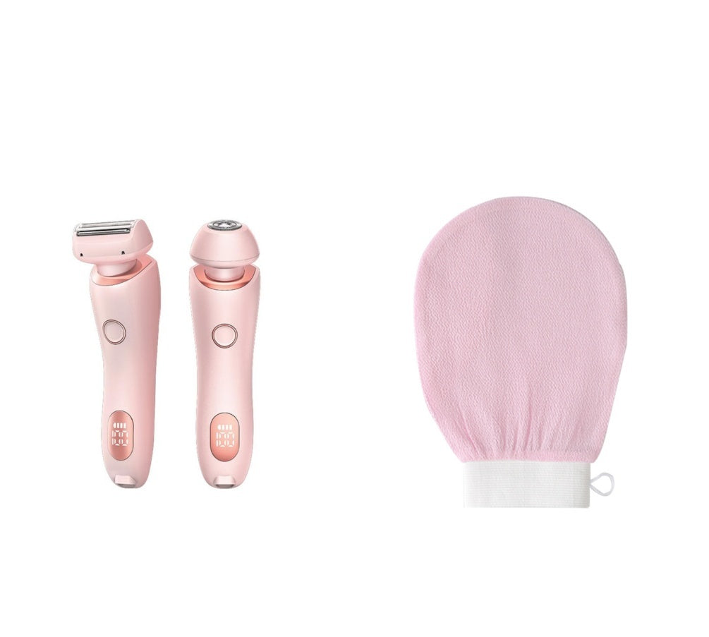 2 In 1 Hair Removal Epilator USB Rechargeable Trimmer Women Body Razor Face Leg Armpit Bikini Hand Pubic Shaver Hair Remover - Minedsy