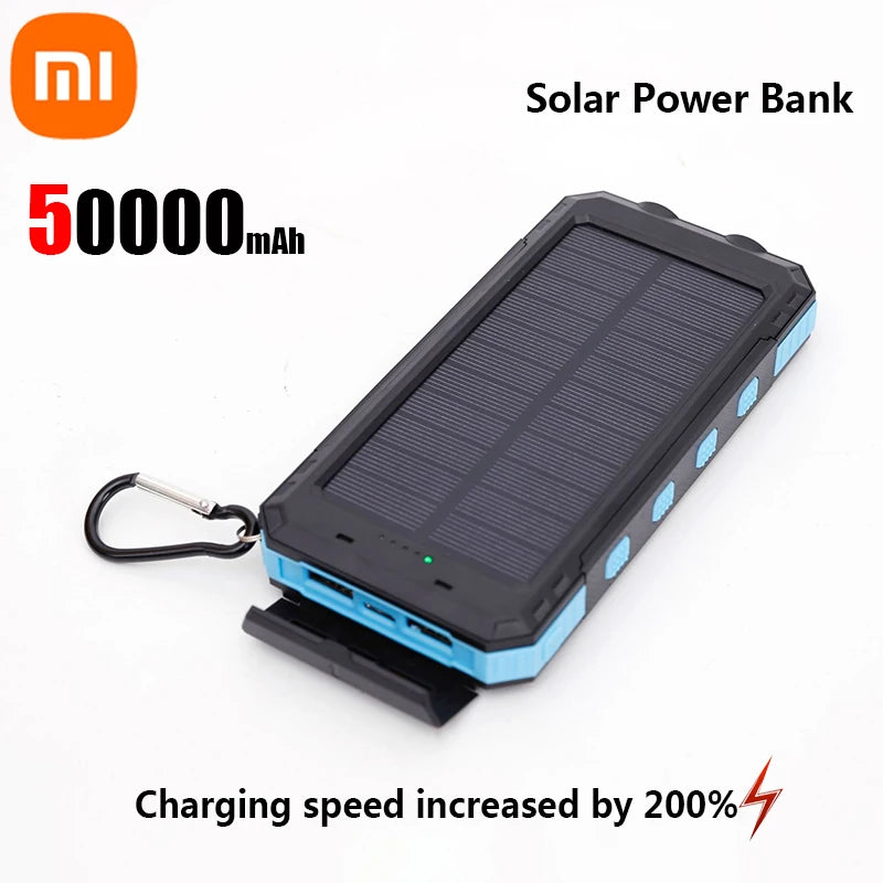 Xiaomi 200000Mah Solar Power Bank Portable Large Capacity Charger Compatible with IOS Android USB-A and USB-C Fast Charging