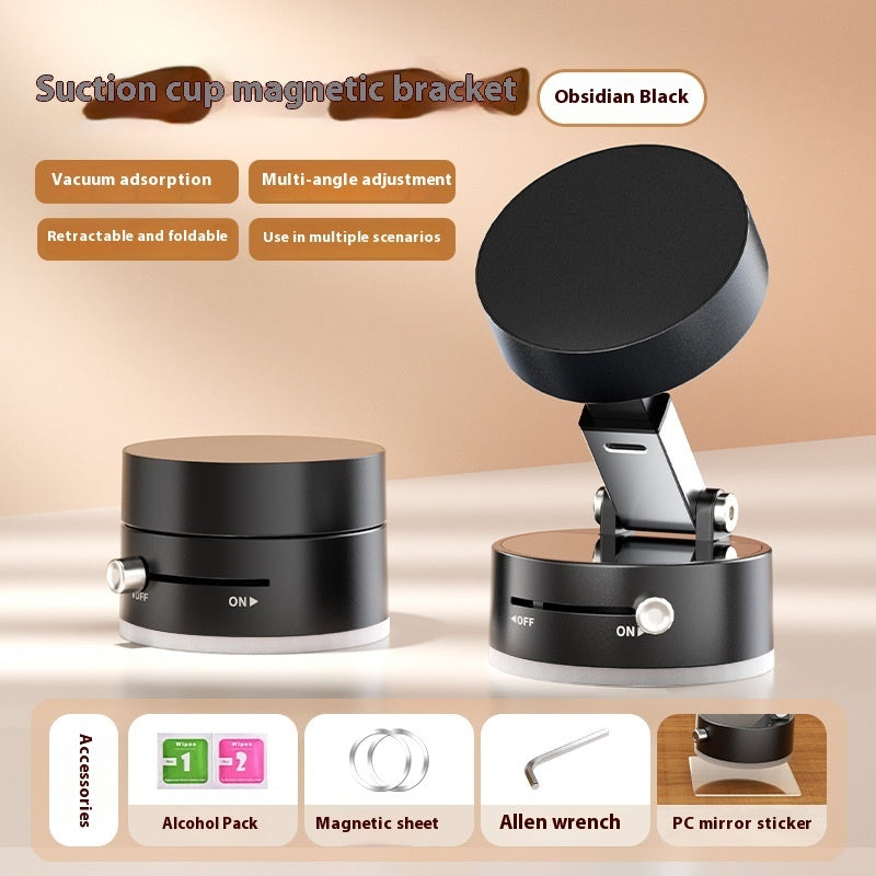 Foldable Magnetic Vacuum Car Phone Holder Foldable Suction Cup With Suction Cup Hands-Free Navigation For Smart Phone - Minedsy