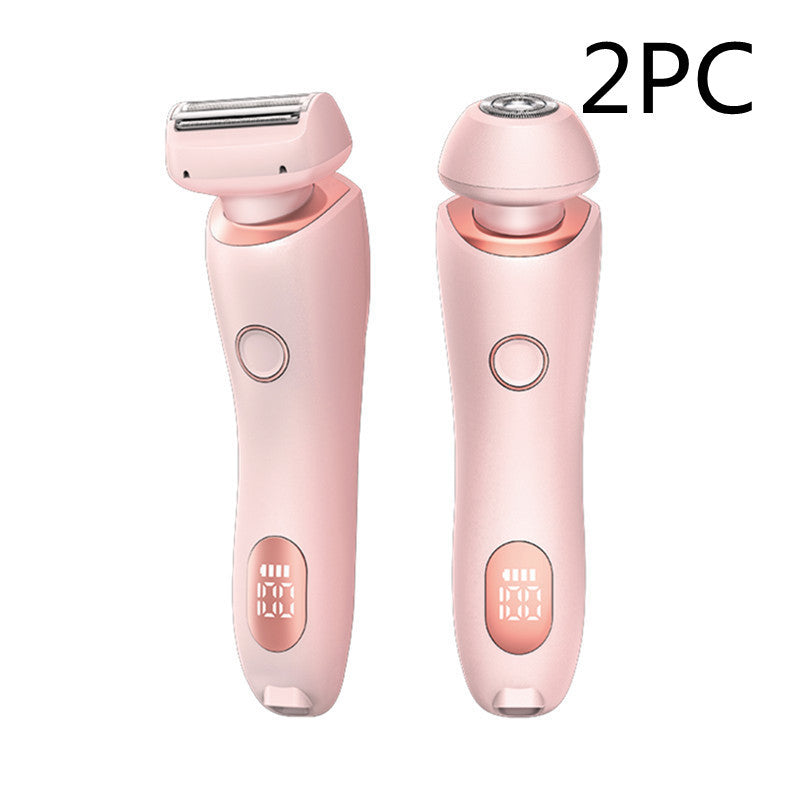 2 In 1 Hair Removal Epilator USB Rechargeable Trimmer Women Body Razor Face Leg Armpit Bikini Hand Pubic Shaver Hair Remover - Minedsy